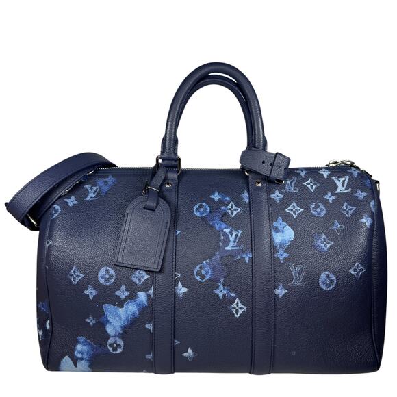 Louis Vuitton Watercolor Keepall 40 Bag Monogram Ink Blue travel bag Authentic - Picture 1 of 16